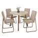 Conjunto Sala de Jantar 4 Cadeiras Piemonte Carraro Petra e Rosê
