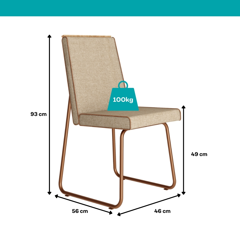 Conjunto Sala de Jantar 4 Cadeiras Piemonte Carraro Petra e Rosê