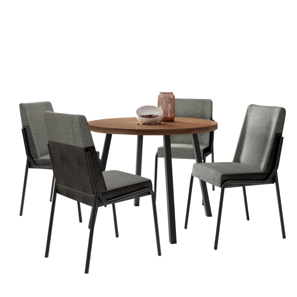 Conjunto Sala de Jantar 4 Cadeiras Roman Carraro Nog Pre