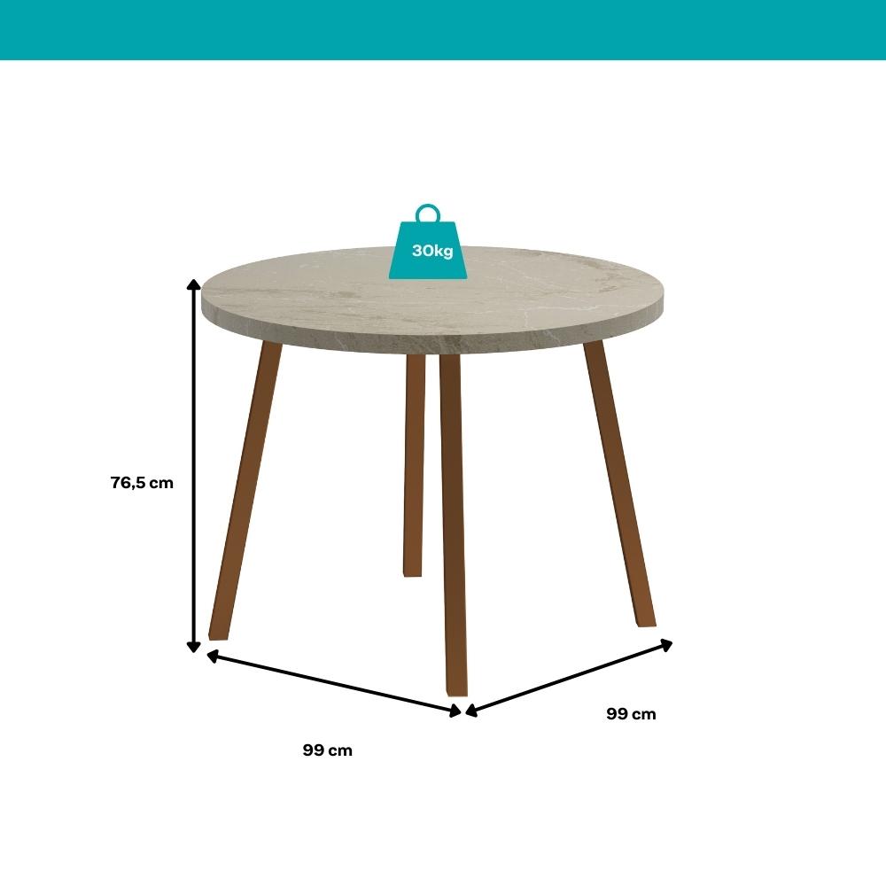 Conjunto Sala de Jantar 4 Cadeiras Roman Carraro Petra e Rosê