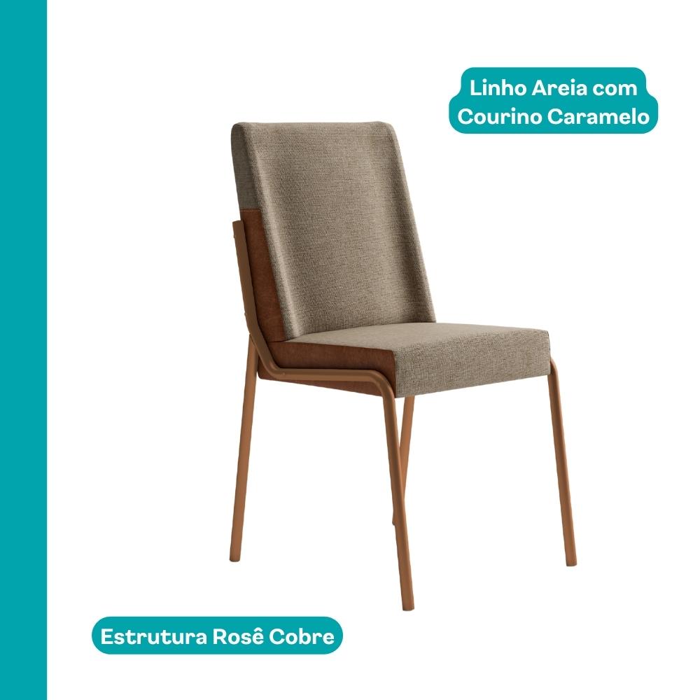 Conjunto Sala de Jantar 4 Cadeiras Roman Carraro Petra e Rosê