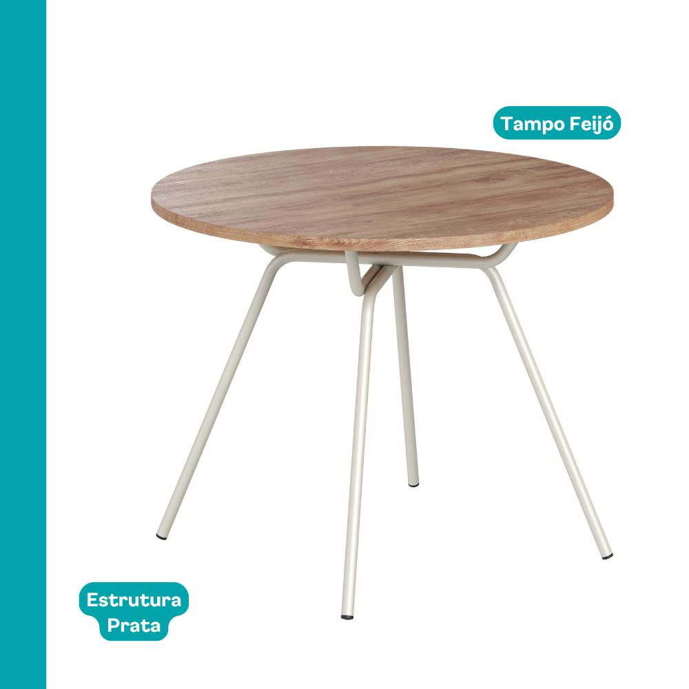 Conjunto Sala de Jantar 4 Cadeiras San Francisco Carraro Prata