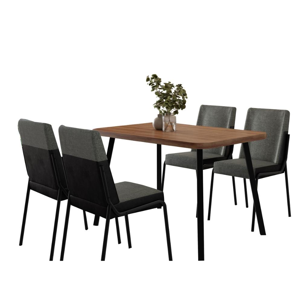 Conjunto Sala de Jantar 4 Cadeiras San Lorenzo Carraro Nog Pre