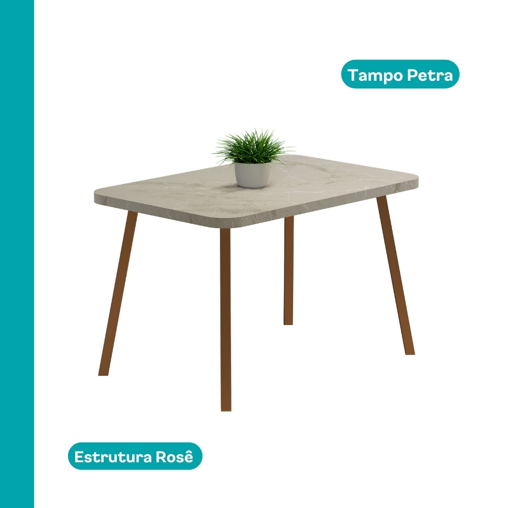 Conjunto Sala de Jantar 4 Cadeiras San Lorenzo Carraro Pet Ros