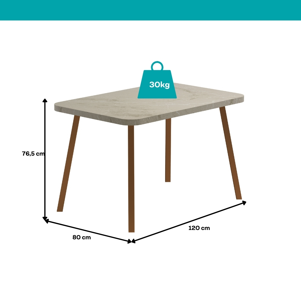 Conjunto Sala de Jantar 4 Cadeiras San Lorenzo Carraro Pet Ros