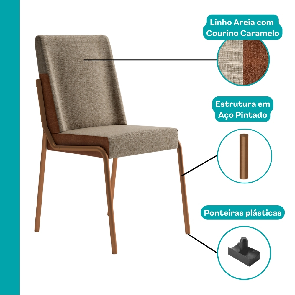 Conjunto Sala de Jantar 4 Cadeiras San Lorenzo Carraro Pet Ros