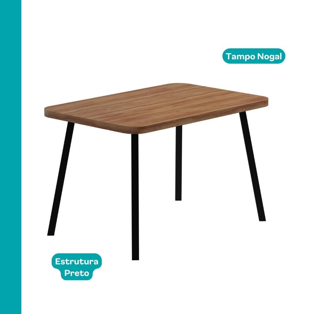 Conjunto Sala de Jantar 4 Cadeiras Seattle Carraro Nogal