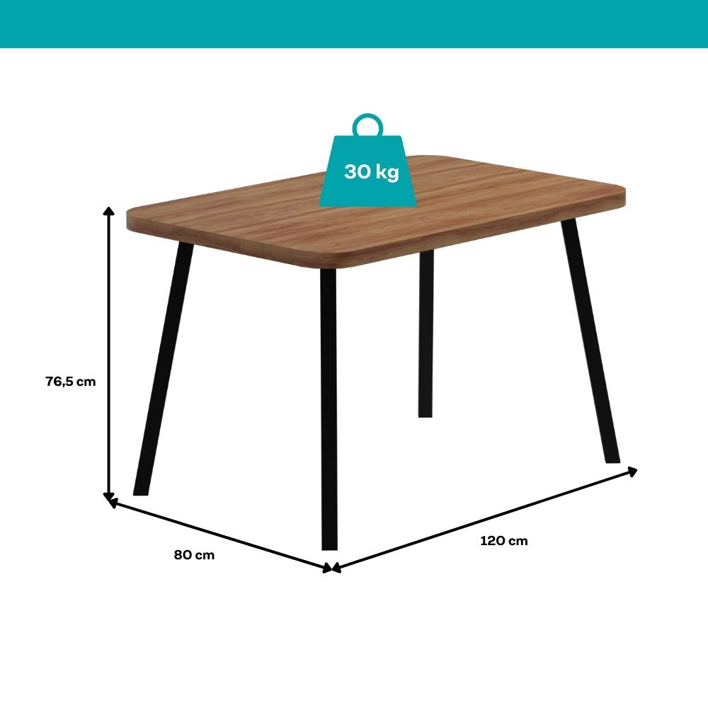 Conjunto Sala de Jantar 4 Cadeiras Seattle Carraro Nogal