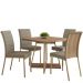 Conjunto Sala de Jantar 4 Cadeiras Servian Carraro Carvalho Dourado