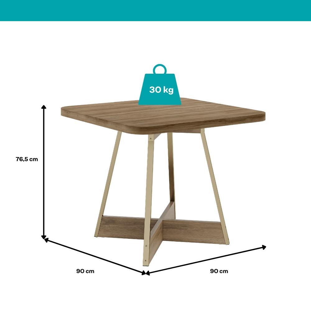 Conjunto Sala de Jantar 4 Cadeiras Servian Carraro Carvalho Dourado