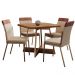 Conjunto Sala de Jantar 4 Cadeiras Seul Carraro Nogal