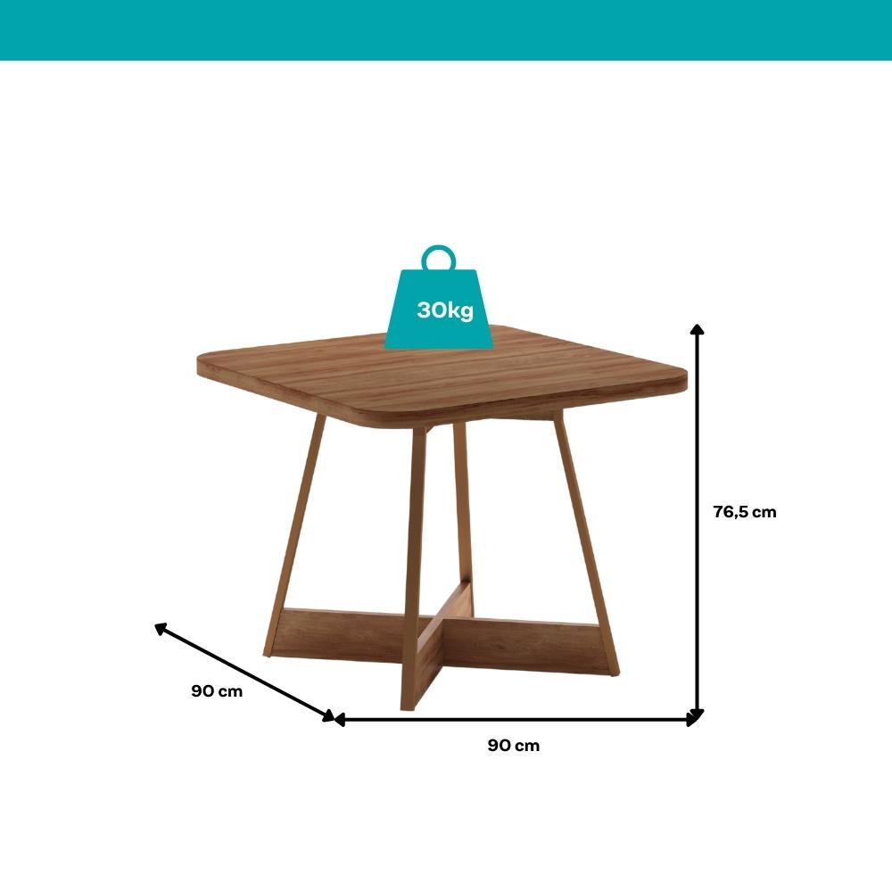 Conjunto Sala de Jantar 4 Cadeiras Seul Carraro Nogal