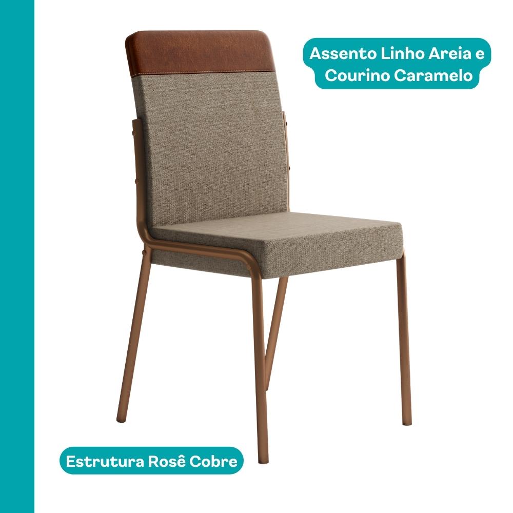 Conjunto Sala de Jantar 4 Cadeiras Seul Carraro Nogal