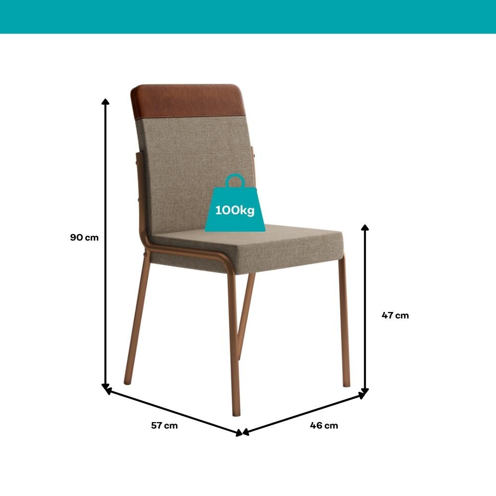 Conjunto Sala de Jantar 4 Cadeiras Seul Carraro Nogal