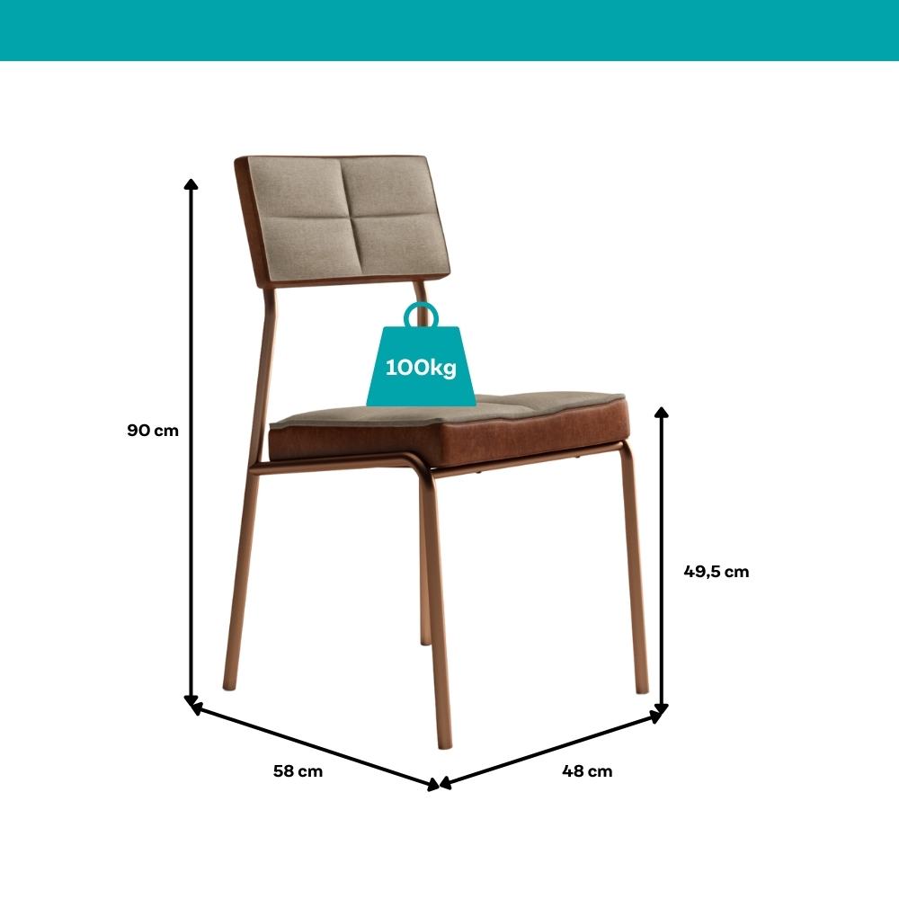 Conjunto Sala de Jantar 4 Cadeiras Sydney Carraro Nogal