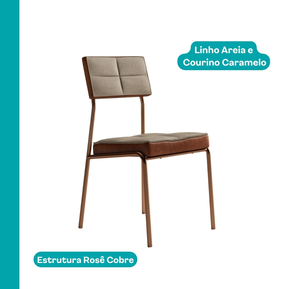 Conjunto Sala de Jantar 4 Cadeiras Sydney Carraro Nogal