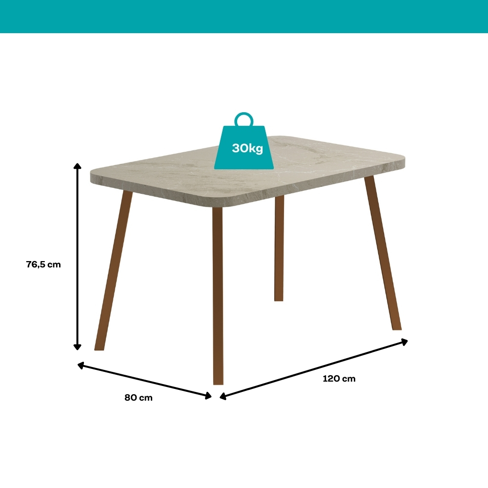 Conjunto Sala de Jantar 4 Cadeiras Trento Carraro Petra e Rosê