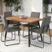 Conjunto Sala de Jantar 4 Cadeiras Treviso Carraro Nogal e Preto