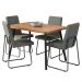 Conjunto Sala de Jantar 4 Cadeiras Treviso Carraro Nogal e Preto