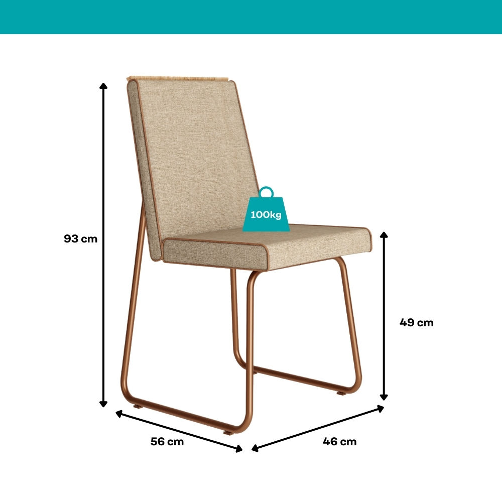 Conjunto Sala de Jantar 4 Cadeiras Treviso Carraro Petra e Rosê