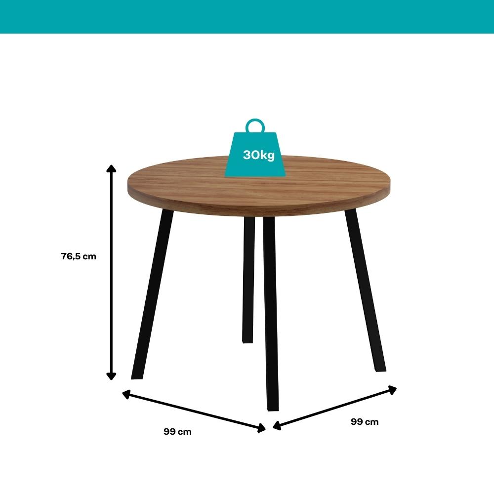 Conjunto Sala de Jantar 4 Cadeiras Varese Carraro Nogal e Preto