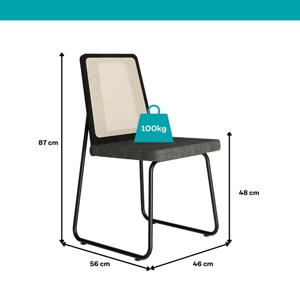 Conjunto Sala de Jantar 4 Cadeiras Varese Carraro Nogal e Preto