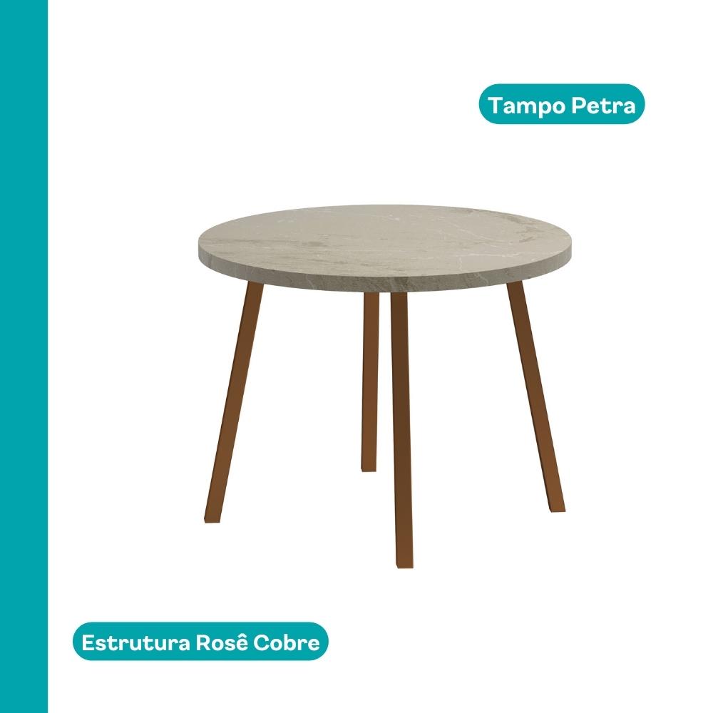 Conjunto Sala de Jantar 4 Cadeiras Varese Carraro Petra e Rosê