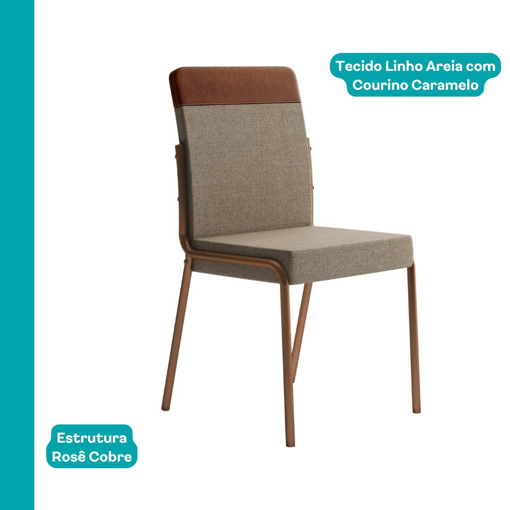 Conjunto Sala de Jantar 4 Cadeiras Veneza Petra Rosê Carraro