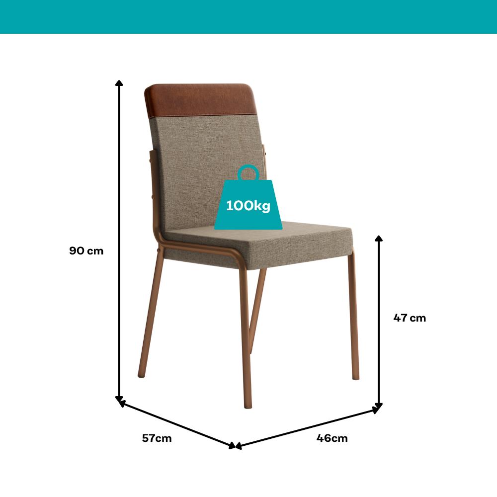 Conjunto Sala de Jantar 4 Cadeiras Veneza Petra Rosê Carraro