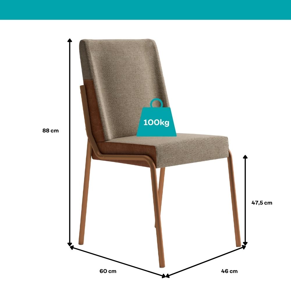 Conjunto Sala de Jantar 4 Cadeiras Verona Carraro Freijó Areia Rosê