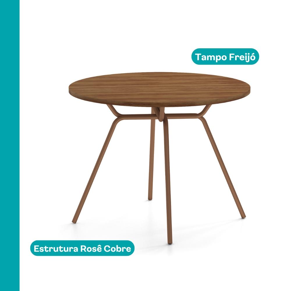 Conjunto Sala de Jantar 4 Cadeiras Verona Carraro Freijó Areia Rosê