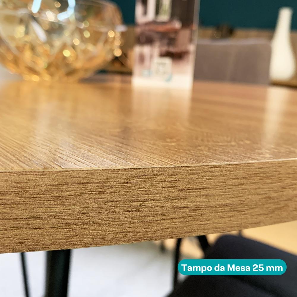 Conjunto Sala de Jantar 4 Cadeiras Verona Carraro Freijó Areia Rosê