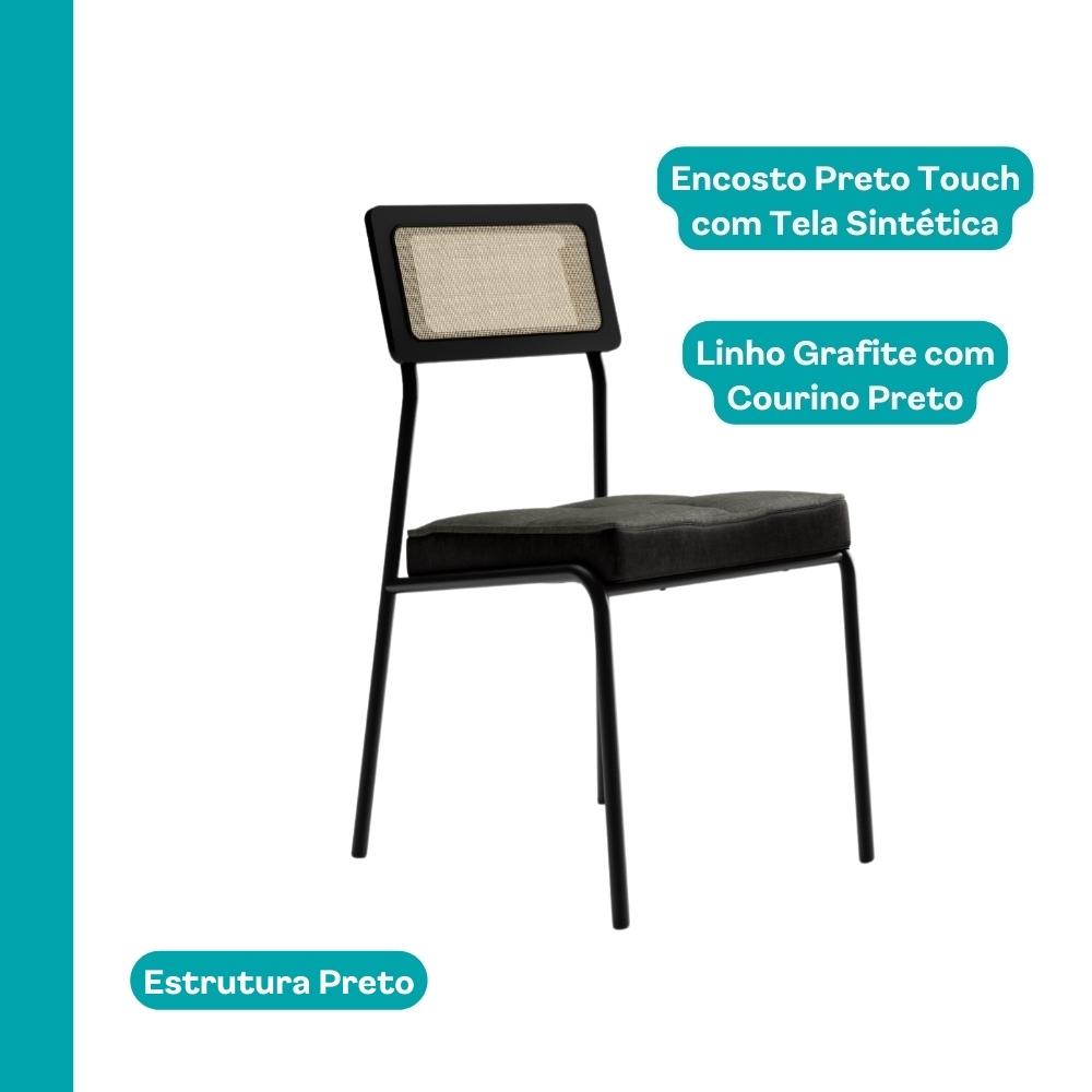 Conjunto Sala de Jantar 4 Cadeiras Virginia Carraro Nogal