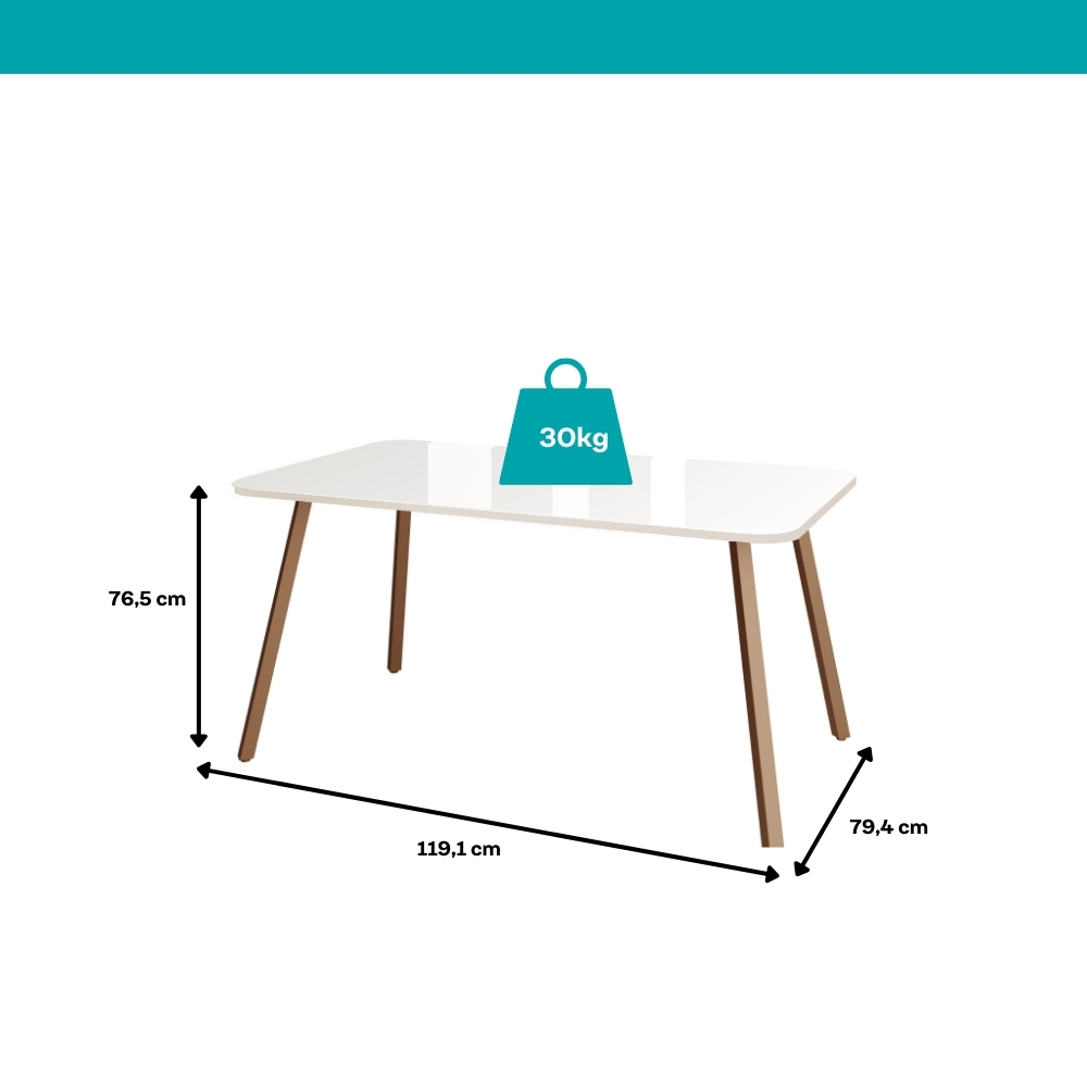 Conjunto Sala de Jantar 4 Dácia Carraro Gelo e Rosê