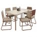 Conjunto Sala de Jantar 6 Cadeiras Almería Carraro Petra Areia Rosê