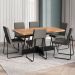 Conjunto Sala de Jantar 6 Cadeiras Arezzo Carraro Nogal e Preto