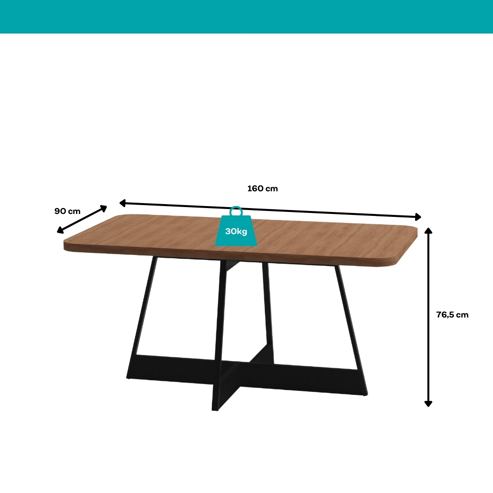 Conjunto Sala de Jantar 6 Cadeiras Arezzo Carraro Nogal e Preto