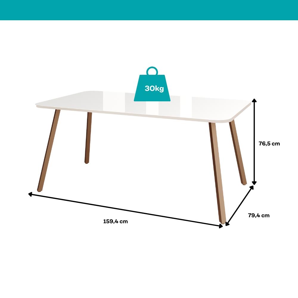 Conjunto Sala de Jantar 6 Cadeiras Barcelona Carraro Gelo Areia Rosê
