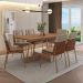 Conjunto Sala de Jantar 6 Cadeiras Boston Carraro Nogal Rosê
