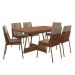 Conjunto Sala de Jantar 6 Cadeiras Boston Carraro Nogal Rosê
