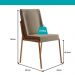 Conjunto Sala de Jantar 6 Cadeiras Boston Carraro Nogal Rosê