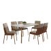Conjunto Sala de Jantar 6 Cadeiras Capri Carraro Off White e Rosê