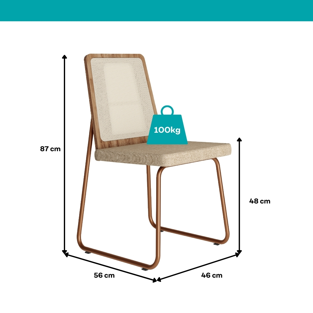 Conjunto Sala de Jantar 6 Cadeiras Catânia Carraro Petra e Rosê