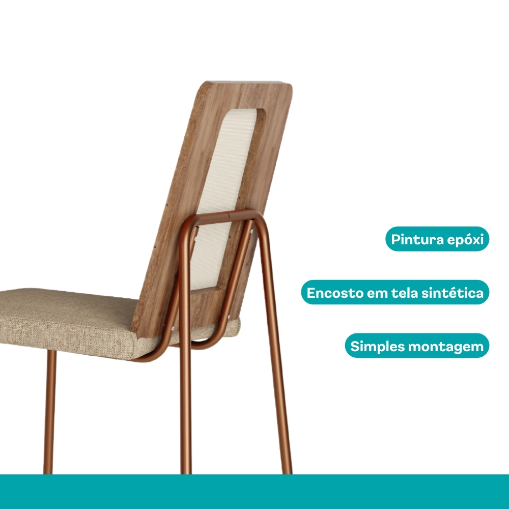 Conjunto Sala de Jantar 6 Cadeiras Catânia Carraro Petra e Rosê