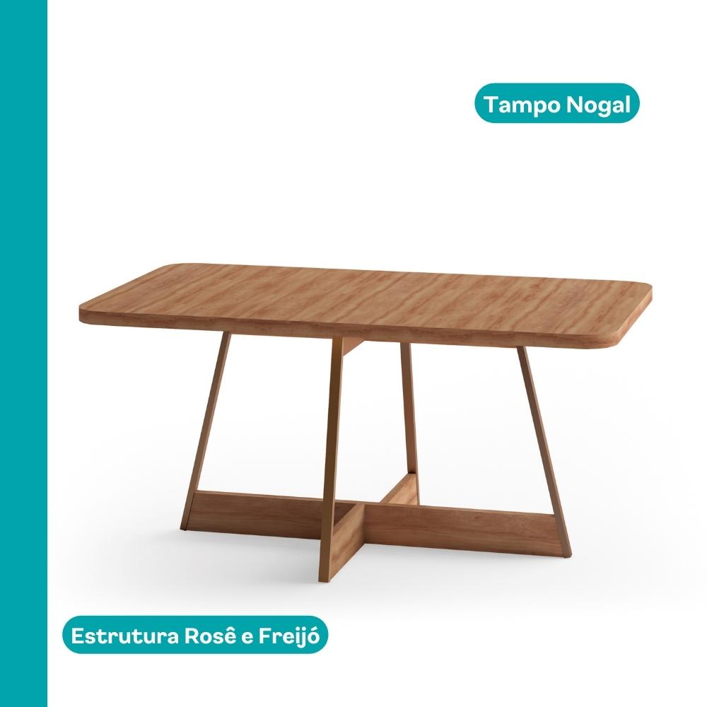 Conjunto Sala de Jantar 6 Cadeiras Meg Carraro Nogal