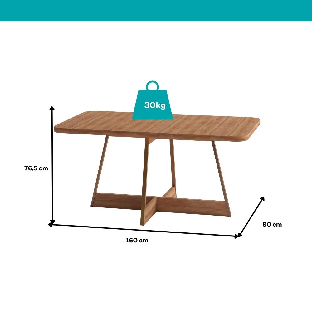 Conjunto Sala de Jantar 6 Cadeiras Meg Carraro Nogal