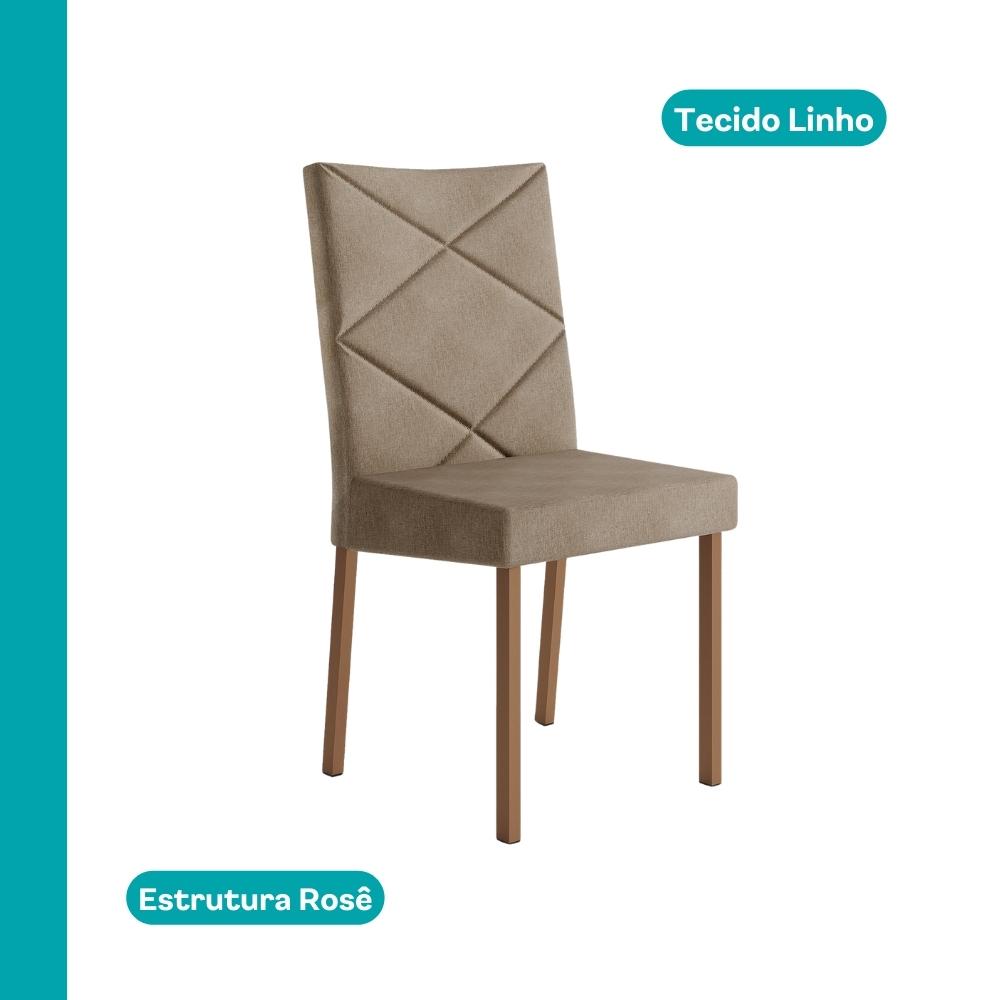 Conjunto Sala de Jantar 6 Cadeiras Meg Carraro Nogal