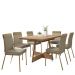Conjunto Sala de Jantar 6 Cadeiras Paris Carraro Carvalho Dourado