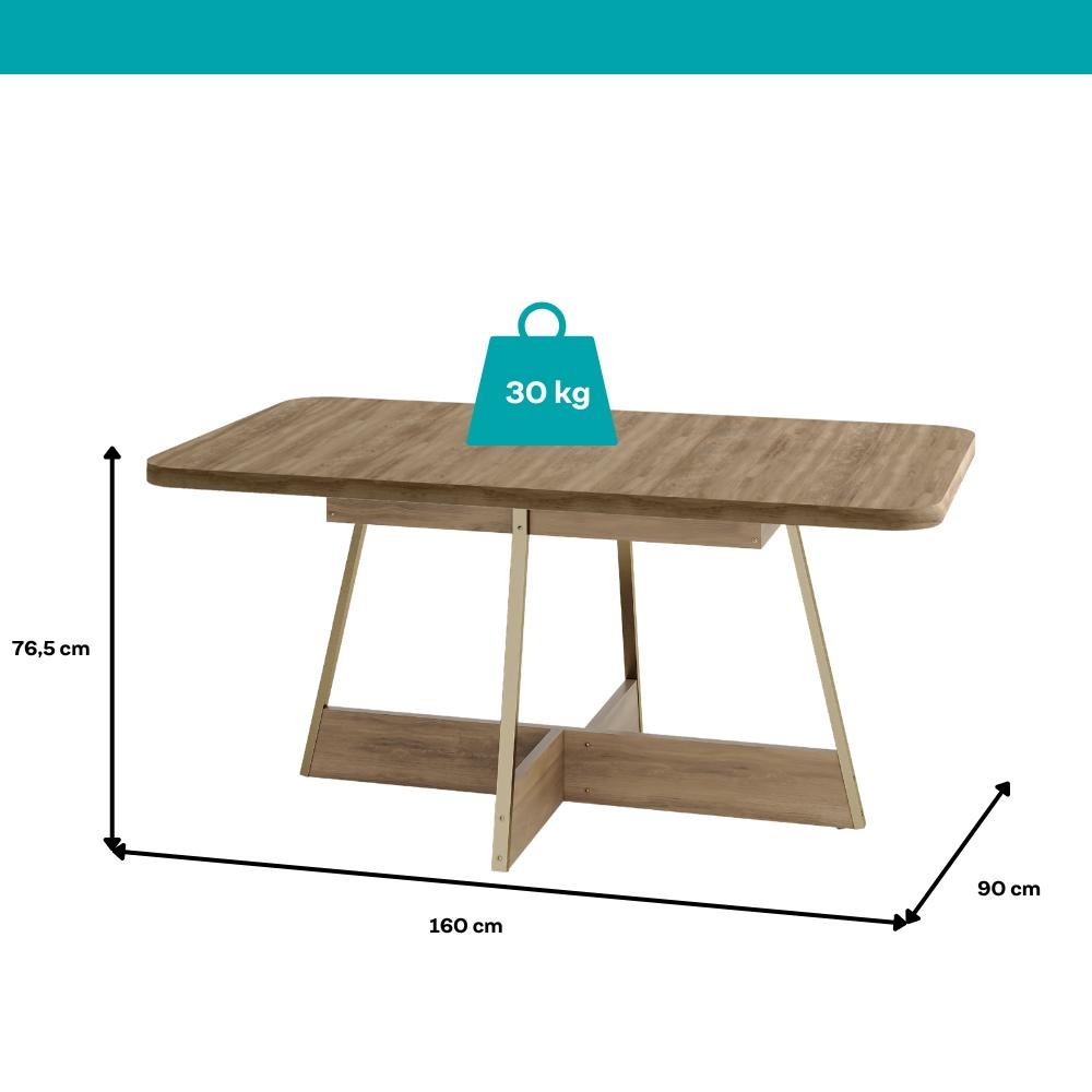 Conjunto Sala de Jantar 6 Cadeiras Paris Carraro Carvalho Dourado