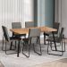 Conjunto Sala de Jantar 6 Cadeiras Parma Carraro Nogal e Preto